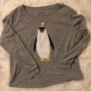 Aeropostale Heather Gray Penguin Sweater